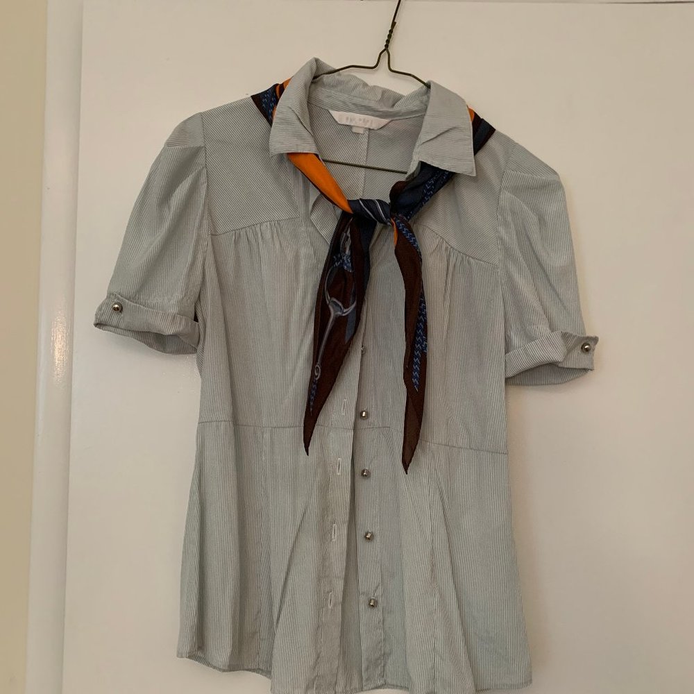 Blue Pepe Summer Blouse | Size: M | Green & White